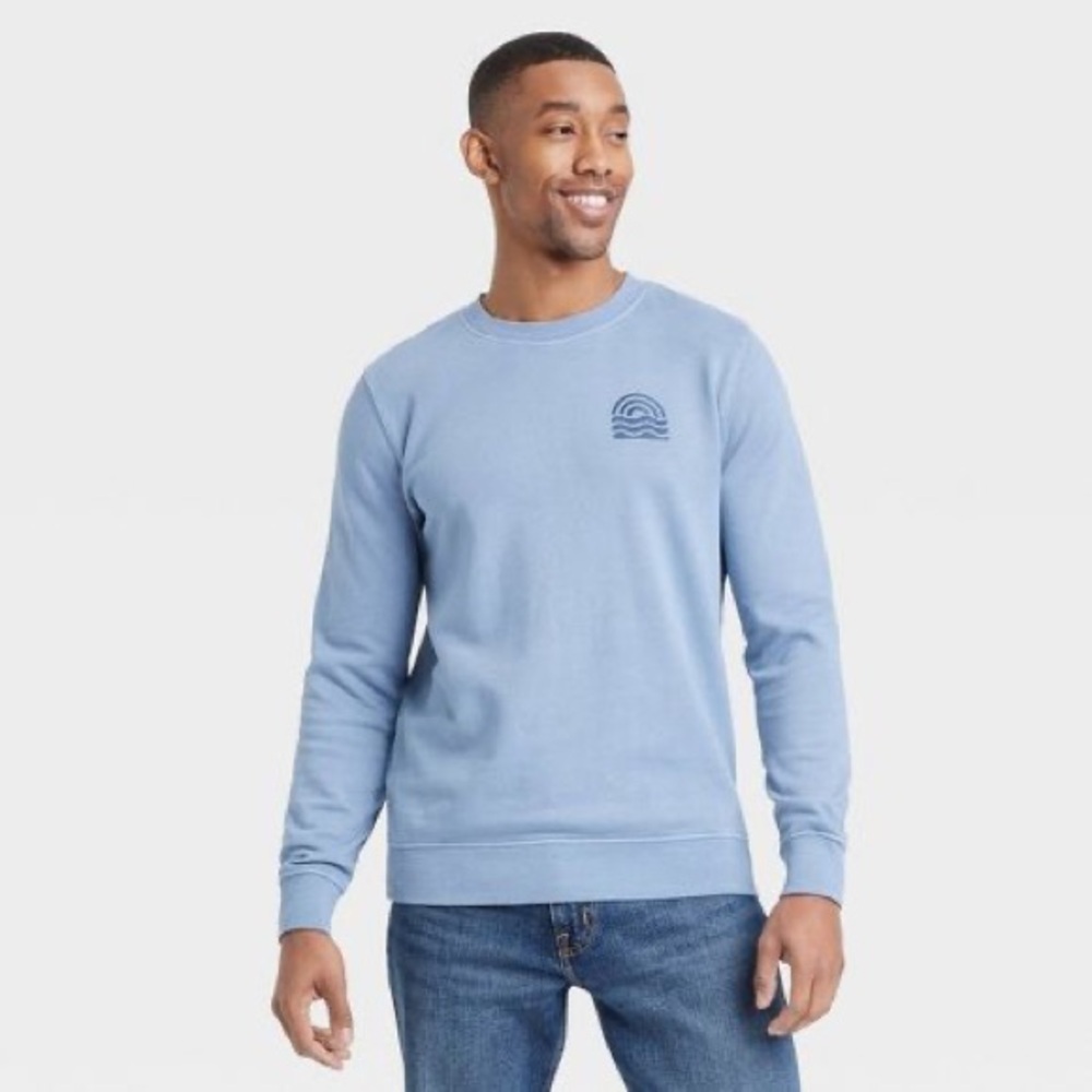 Men's French Terry Crewneck Pullover Sweatshirt - Goodfellow & Co (F1) - Picture 4 of 5